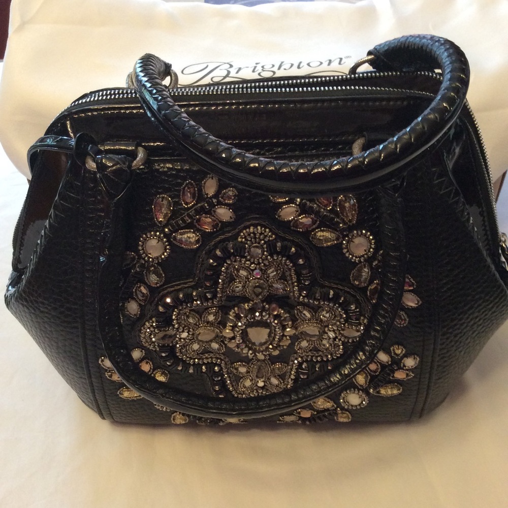 Czarina Patent Leather with Hand Sewn Crystals.